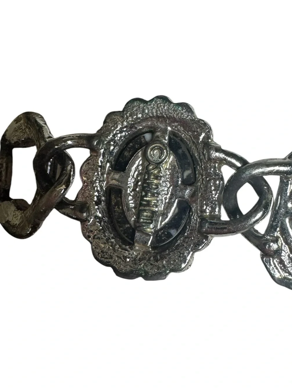 Sarah Coventry Silver Tone Faux Gemstone Panel Bracelet - Picture 10 of 10